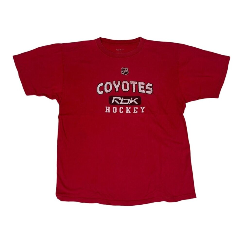 Vintage Reebok Phoenix Arizona Coyotes T-Shirt Size Large Red Y2K Faded Hockey
